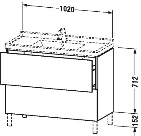 Duravit Wastafelmeubels L-Cube voor 030410 Staand 469x1020x712mm