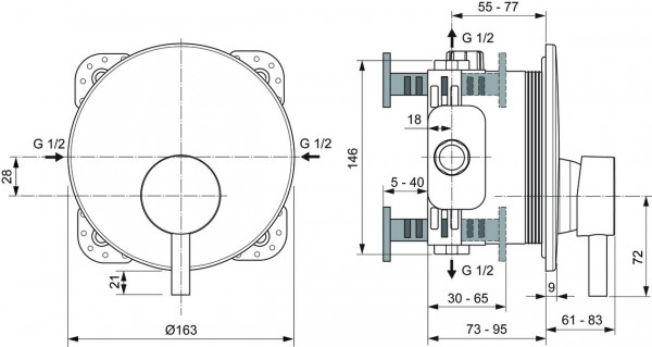 Inbouw Douchekraan Ideal Standard Ceraline Chroom