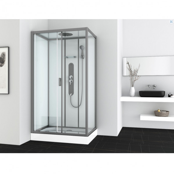 Cabine de Douche 80x120cm Allibert UYUNI Gun Metal 247662