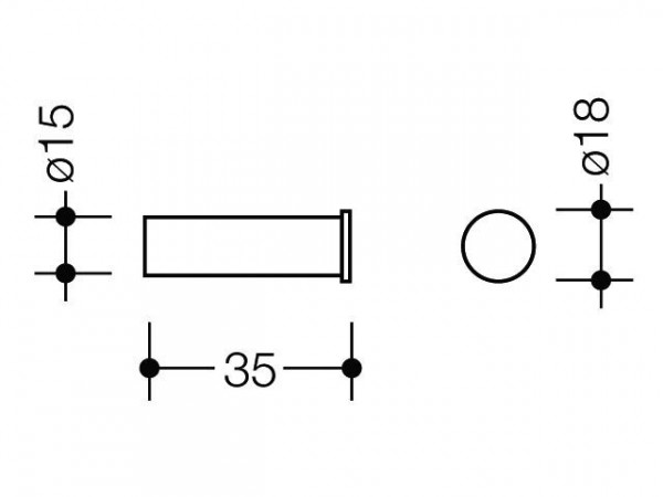 Hewi Handdoekhaakjes System 162 Wandhaak 35 mm 162.90.01060