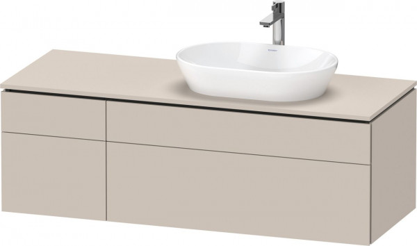 Meuble Pour Vasque à Poser Duravit L-Cube 4 tiroirs asymétriques, vasque droite 1420mm Taupe Mat LC4875091910000