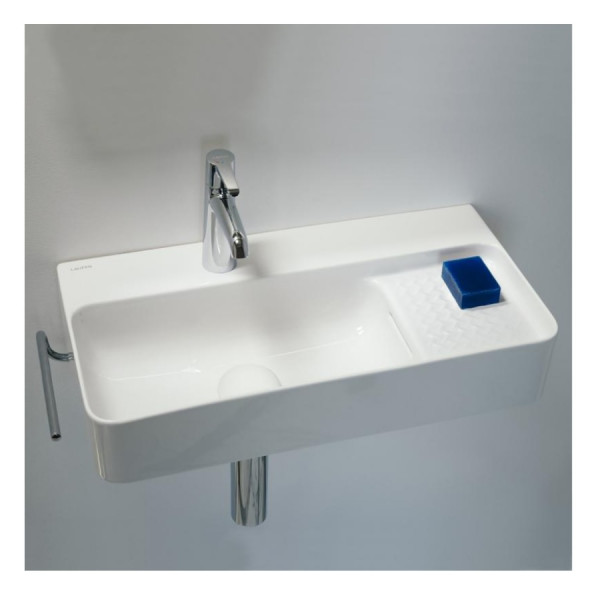Vasque à Poser Laufen VAL Compact 1 trou, trop-plein, tablette à droite 310x155x600mm Blanc