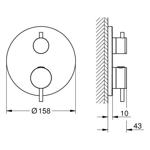 Thermostatische Mengkraan Bad Douche Grohe Atrio Thermostatisch, Ingebouwd Supersteel