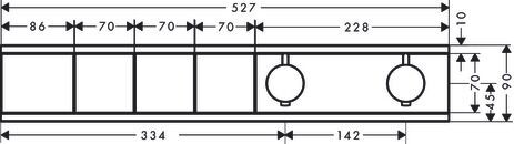 Hansgrohe RainSelect afbouwdeel voor inbouw douchekraan thermostatisch voor 3 functies 52.7x90cm chroom 15381000