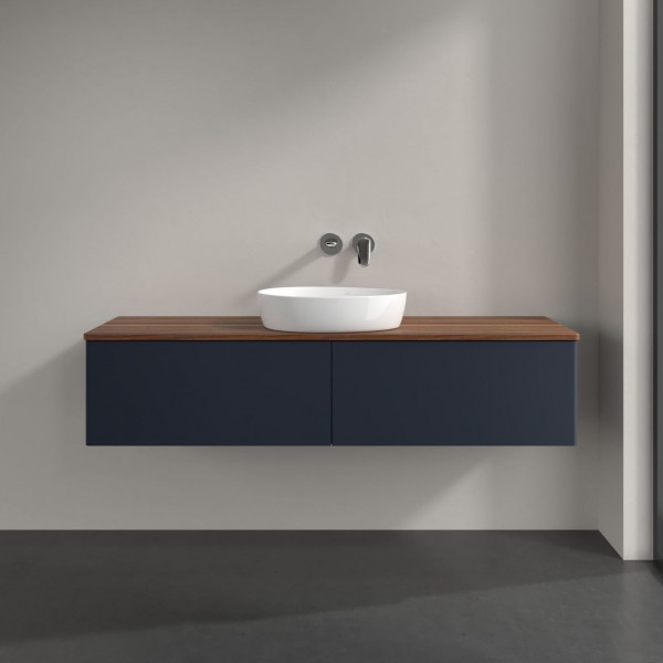 Wastafelmeubel Voor Opzet Waskom Villeroy en Boch Antao 1600x360x500mm Midnight Blue Matt Lacquer...