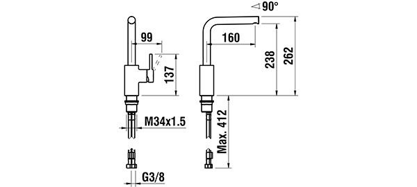 1 Gats Mengkraan Laufen TWINPLUS zonder afvoerinzet 160 mm Chroom