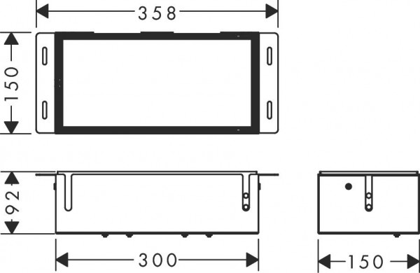 Afvoerklep Hansgrohe XtraStoris wanduitsparing met betegelbare deur 358x150mm Roestvrij Staal Optic