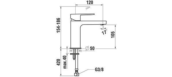 1 Gats Mengkraan Laufen NEJA zonder afvoerinzet 120mm Chroom