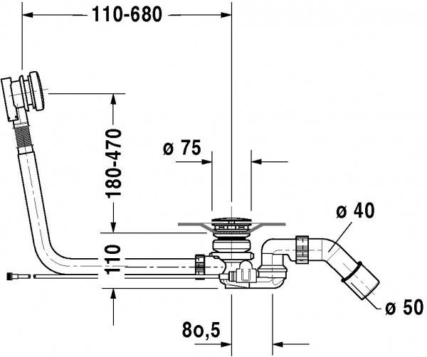 Duravit Badafvoer Af- en overloopgarnituur791230000001000