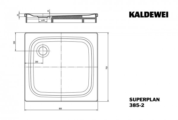Kaldewei Douchebak Rechthoekig Mod.385-2 Superplan (447635000)