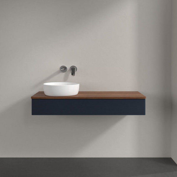 Wastafelmeubel Voor Opzet Waskom Villeroy en Boch Antao 1200x190x500mm Midnight Blue Matt Lacquer...