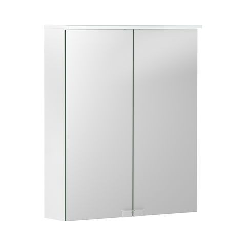 Armoire de Toilette Geberit Option Armoire Miroir Eclairage LED 2 Portes 550x675x140mm Blanc Mat